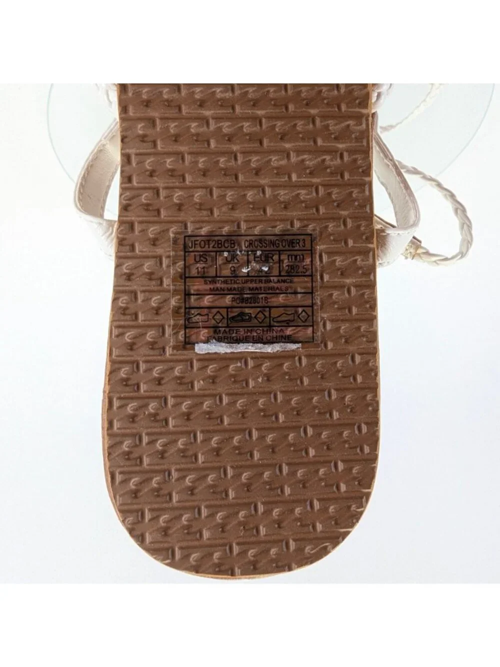 Billabong Women's Size 11 Sandals Braided White Strappy Synthetic Material NWOB